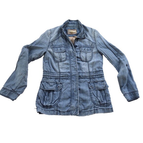 Anthropologie MARRAKECH Long Sleeve Zip Up Chambray Denim Jacket Size XS - Picture 2 of 9